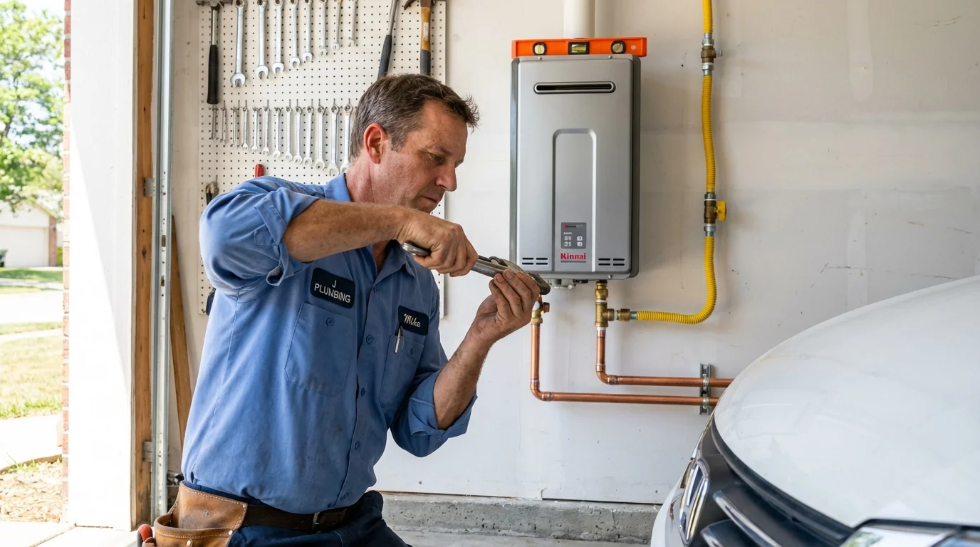 Tankless water heater installation by a Johns Plumbing LLC plumber in Marvell